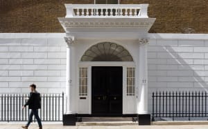 Exterior view of main entrance to 17 Portland Place London W1